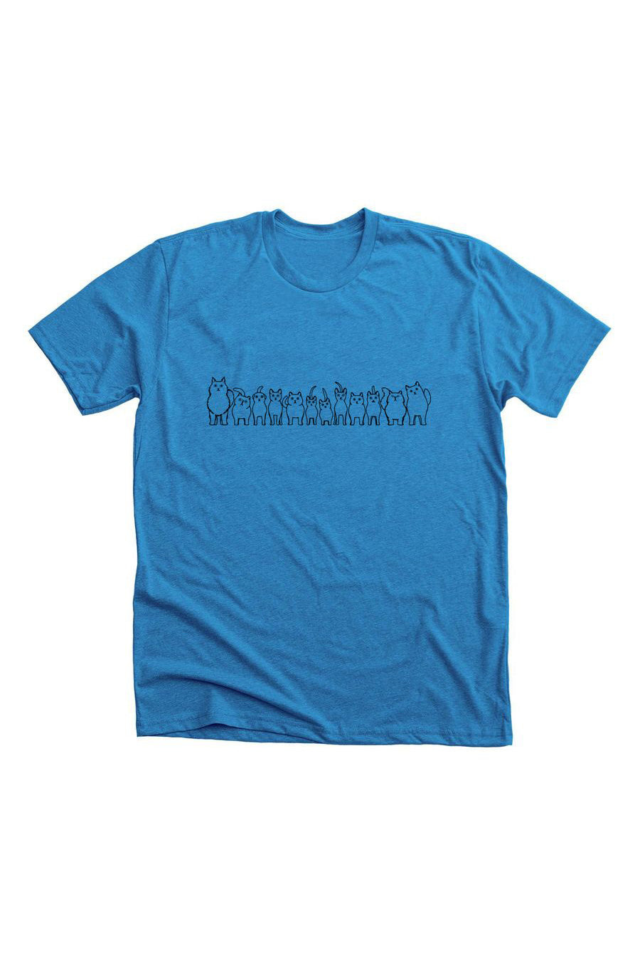 Cat Outline Tee- Blue