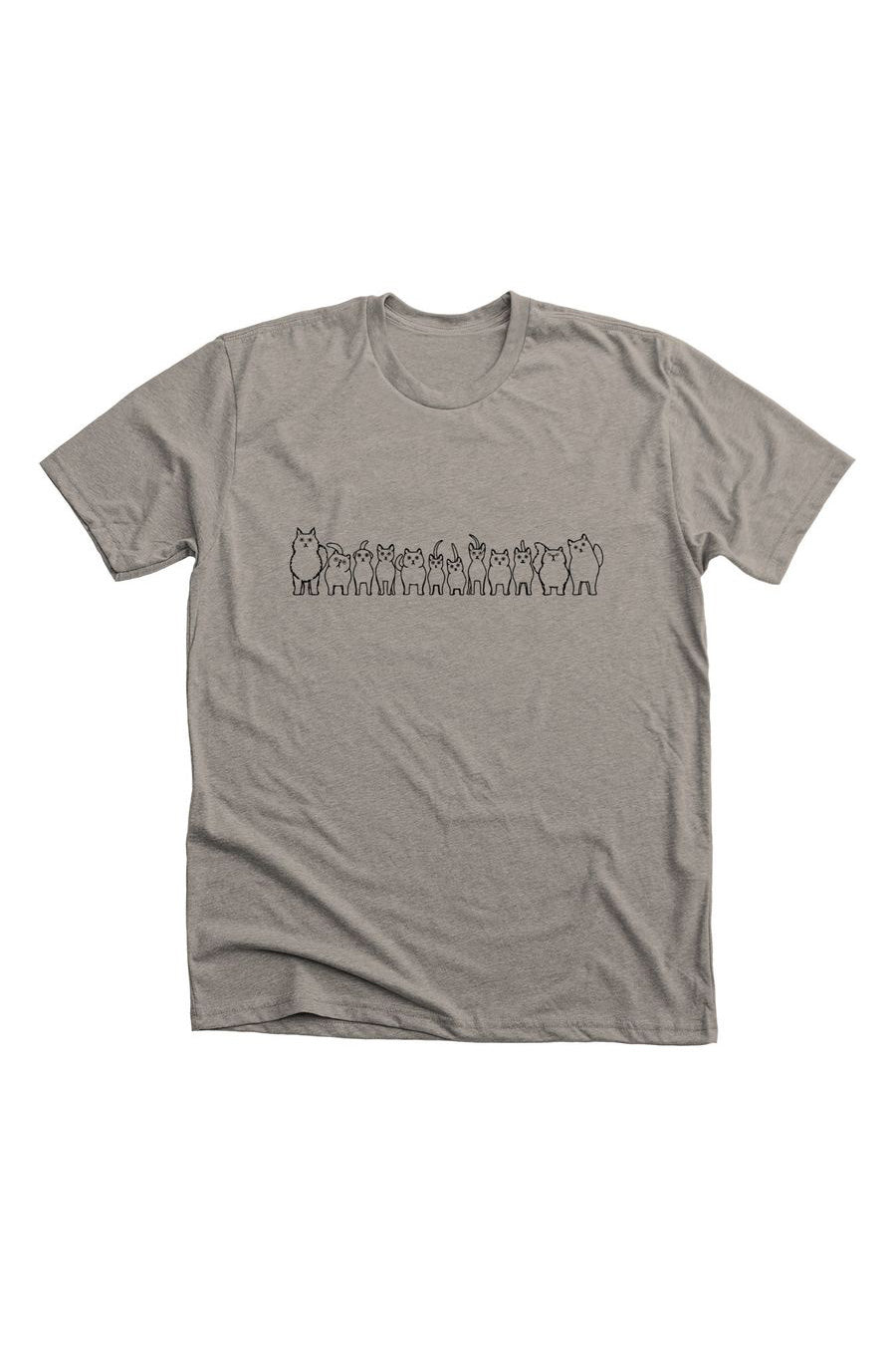 Cat Outline Tee- Sport Grey